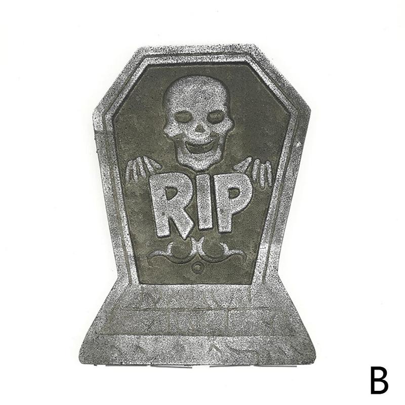 1 Pc Halloween Foam Tombstone Skeleton Tombstone Haunted Stone Props Grisly Party Yard House Decor Bar Decoration Rip A1U1: B