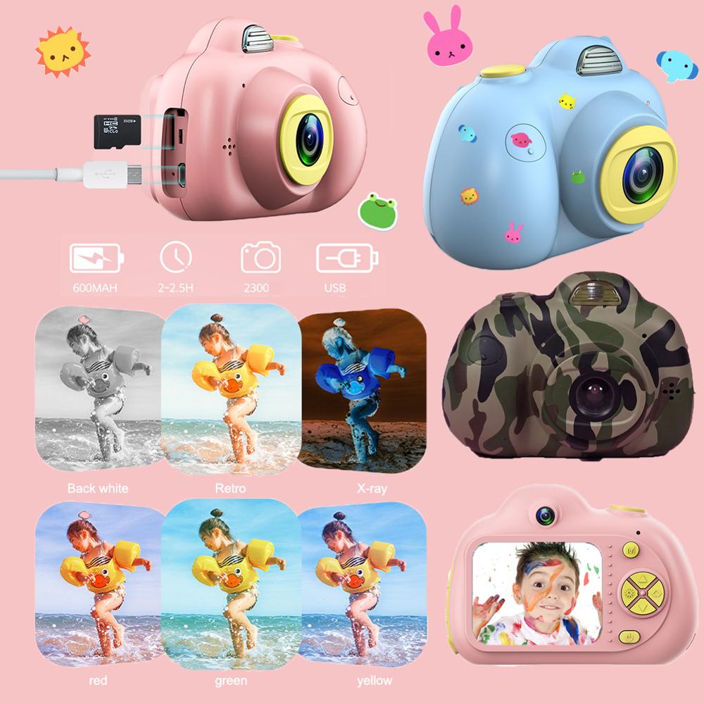 8.0MP double enfants caméra 2.0 "LCD écran enfants appareil photo numérique mignon anniversaire/noël Full HD 1080P Mini étude jouet caméras