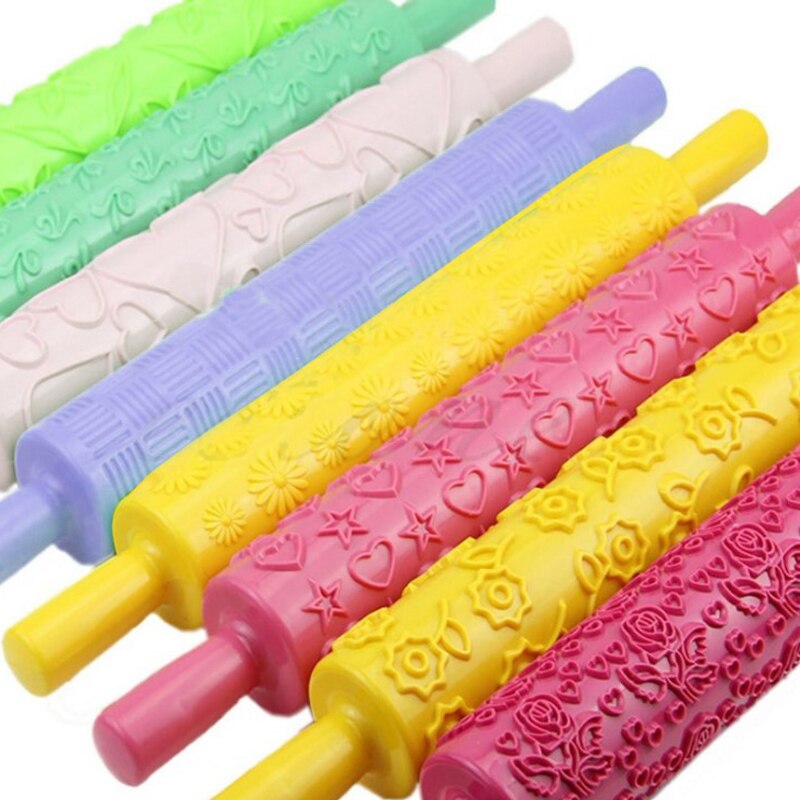 Rouleau à pâtisserie en plastique avec motif, accessoires de cuisine, pâtisserie, pâtisserie