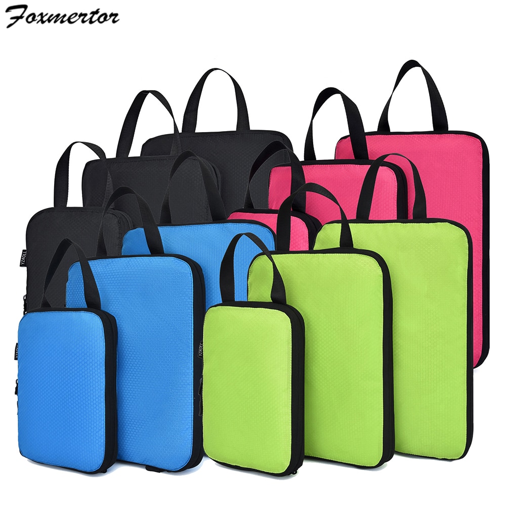 Travel Bag Compression Travel Storage Bag Clothes Tidy Organizer Suitcase Pouch 3/6 Pieces Case Shoes Packing Cube luggage bag