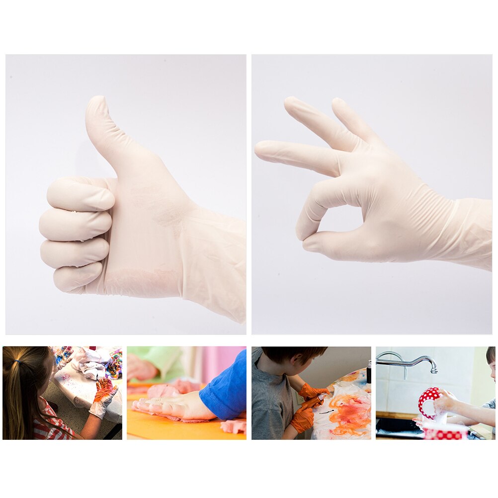 100Pcs Kinderen Wegwerp Handschoenen Elastische Latex Handschoenen Antislip Sanitaire Handschoenen