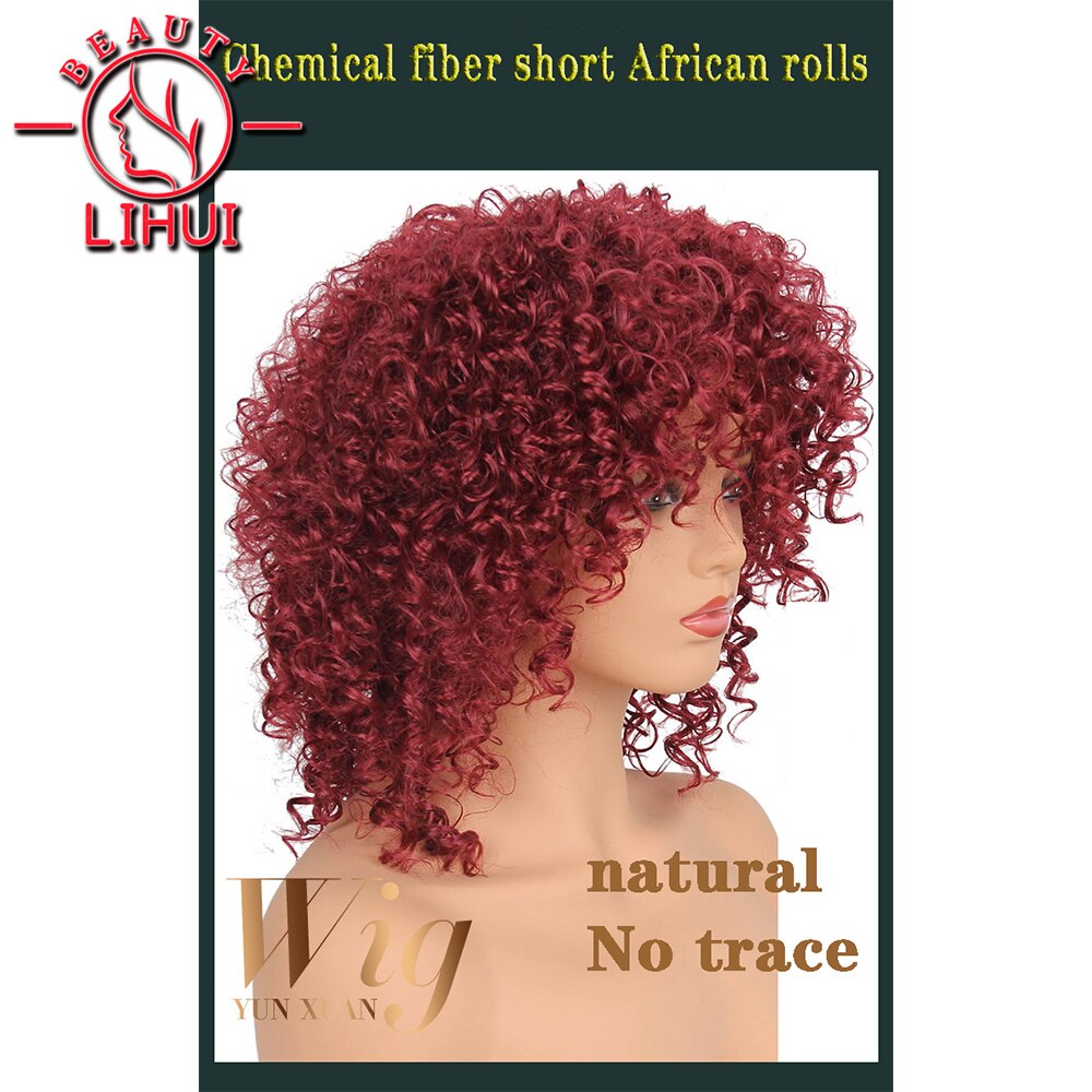 African Small Curly ladies Strong Hair Net Not Easy To Fall Off Wig Cosplay Wig Headgear Fashionable Exquisite Natural LiHui