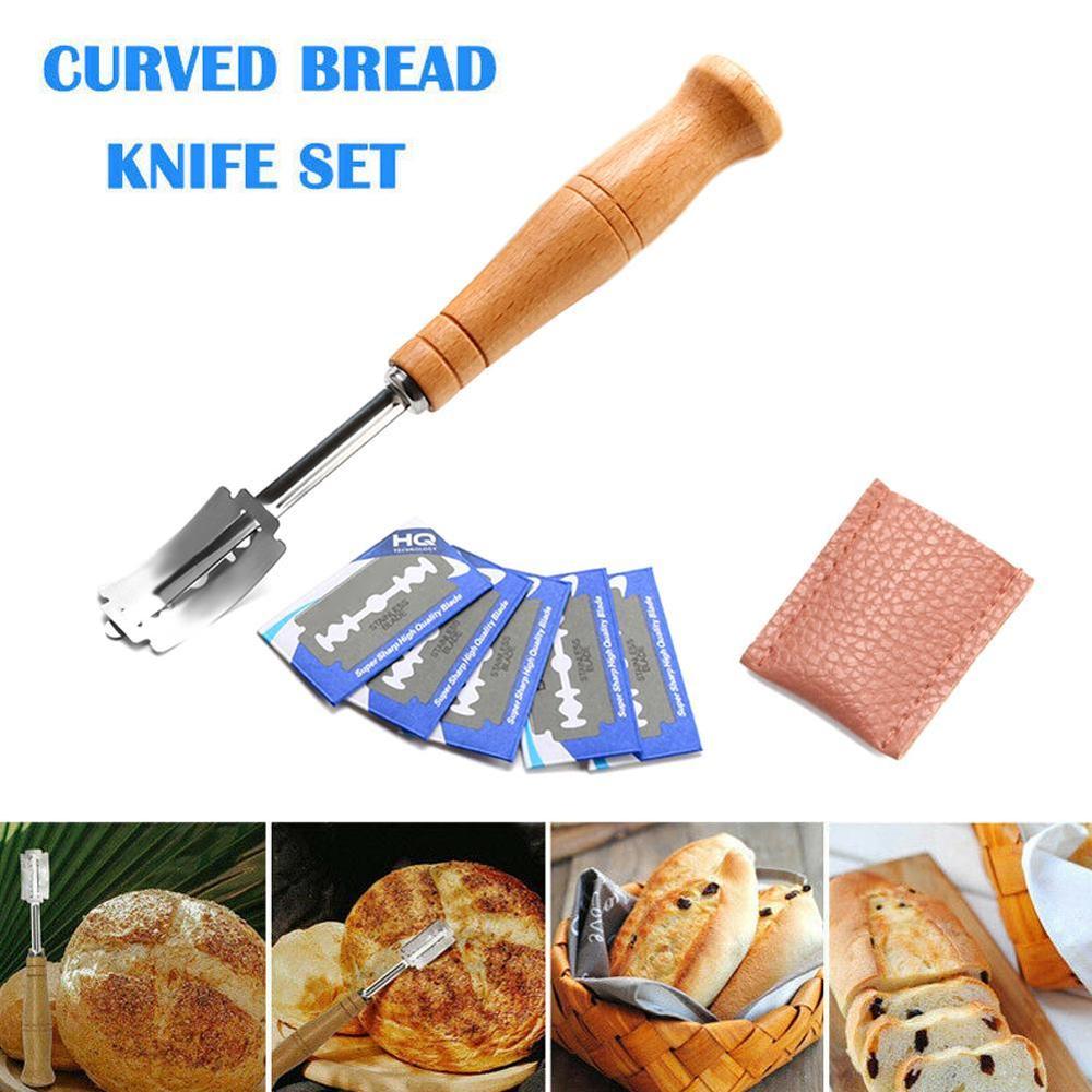 Träbröd halta verktyg bageri skrapa brödkniv/skärare deg bröd halta med blad och lock