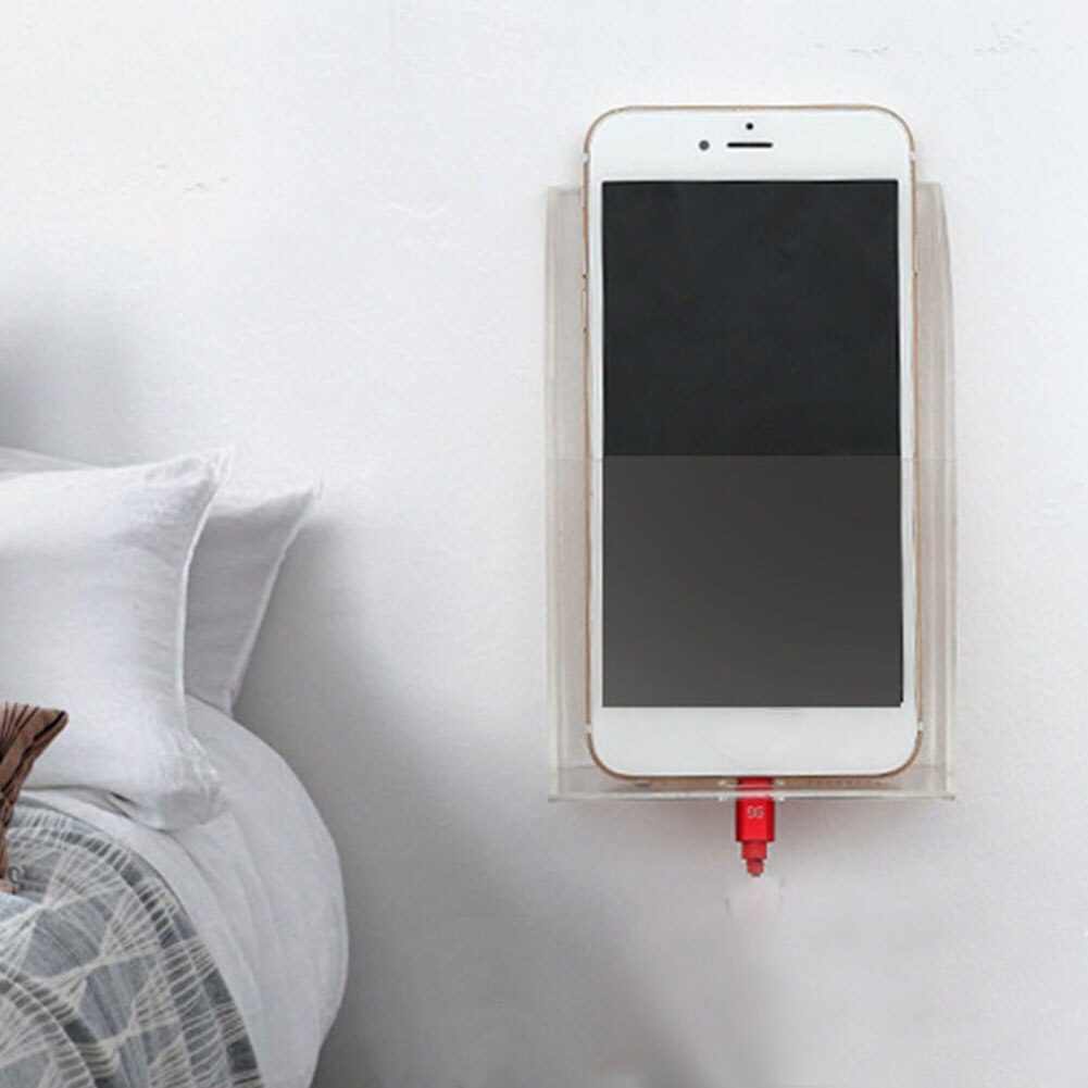 Living Room Bedroom Transparent Storage Box Acrylic Office Wall Mount Organizer Rack Space Saving Remote Control Holder Durable