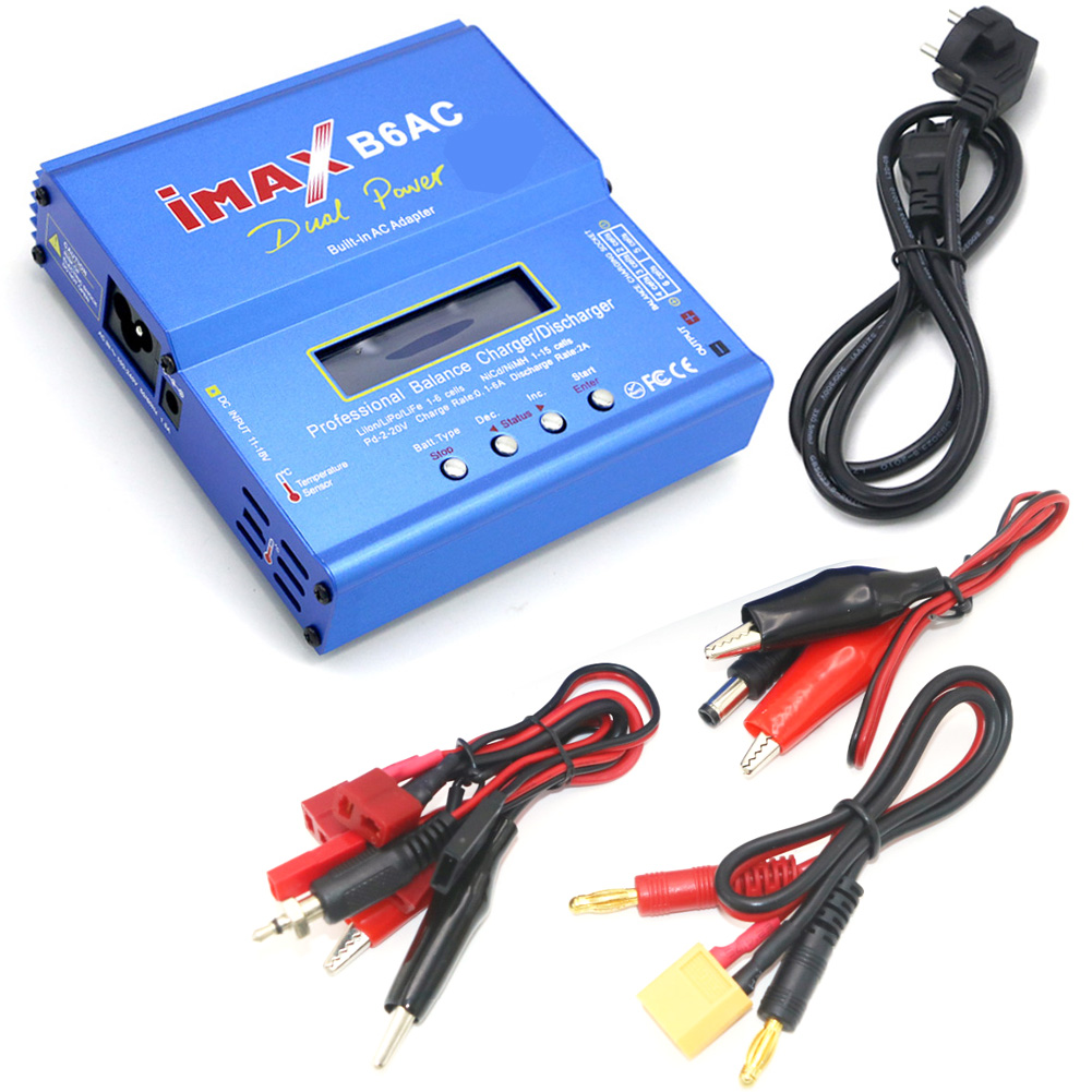 Imax B6 AC RC chargeur 80W B6AC 6A chargeur d'équilibre écran LCD numérique Li-ion LiFe Nimh Nicd PB Lipo déchargeur de batterie: Rouge / PRISE AMÉRICAINE