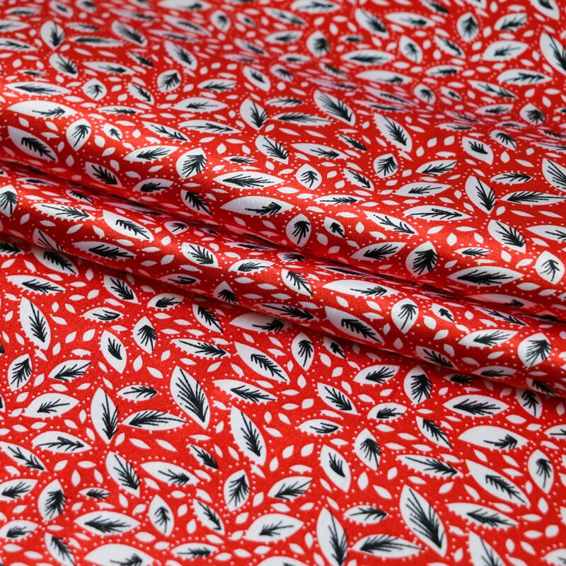 100cm*148cm leaf pattern soft polyester satin fabric charmeuse