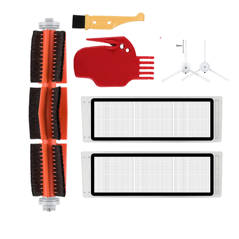 Spazzola laterale principale per Xiaomi Mi robot 1/ 1S SDJQR01RR SDJQR03RR RoboeockT6/T7/S5 aspirapolvere accessori Hepa polvere scatola: Grigio chiaro
