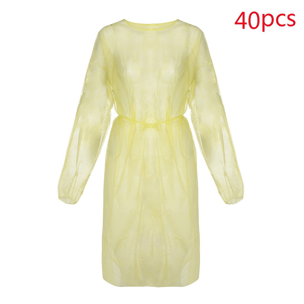 10/40Stck Einweg Schutz Isolation Kleidung Anti-Spucken Und Anti-Öl Fleck Nursi Pflege Kleid Anti-nebel Pflege Anzug: 40Stck