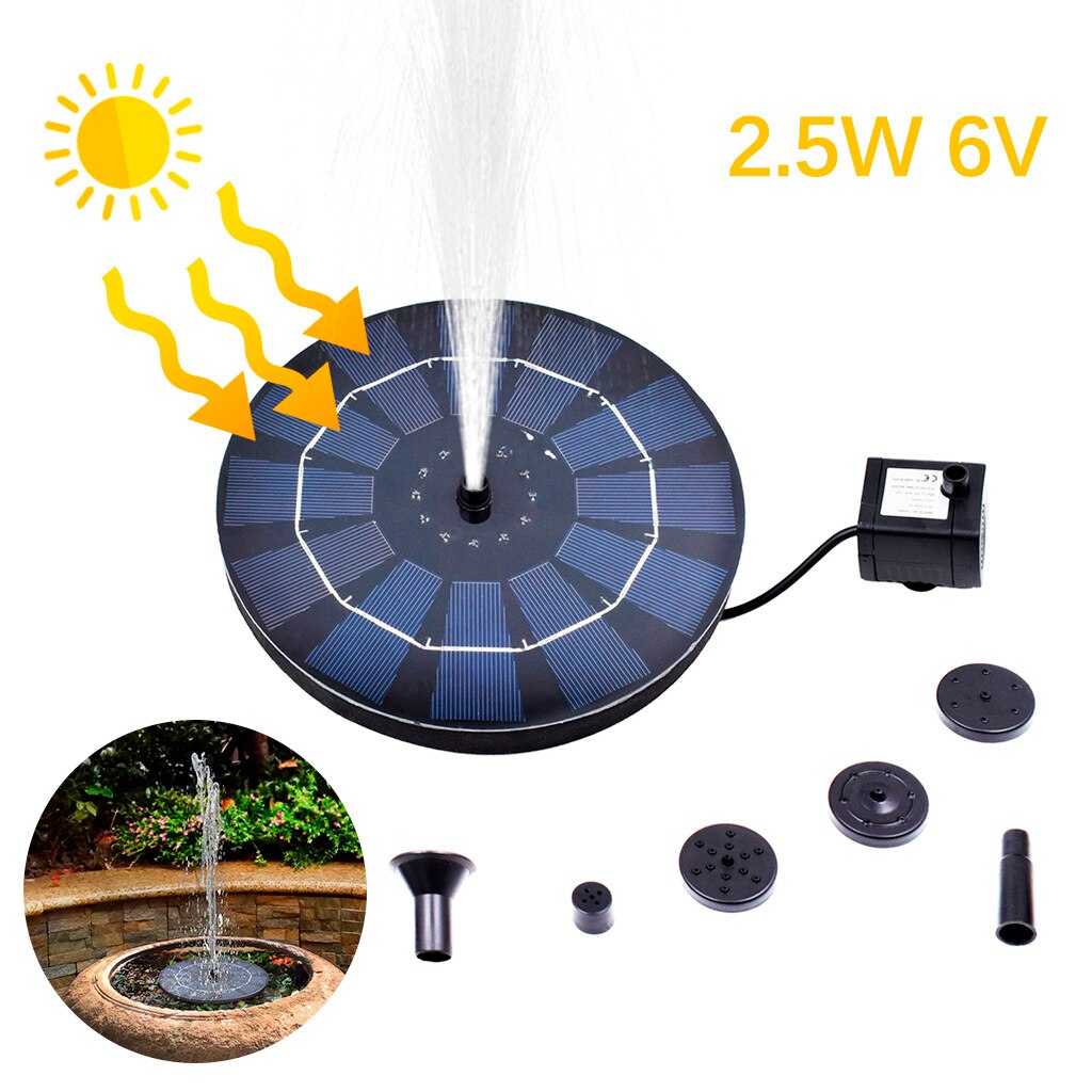 2.0w Solar Fountain Watering Kit Power Solar Pumps Pool Pond Submersible Waterfall Floating Solar Panel Water Fountain For Gard