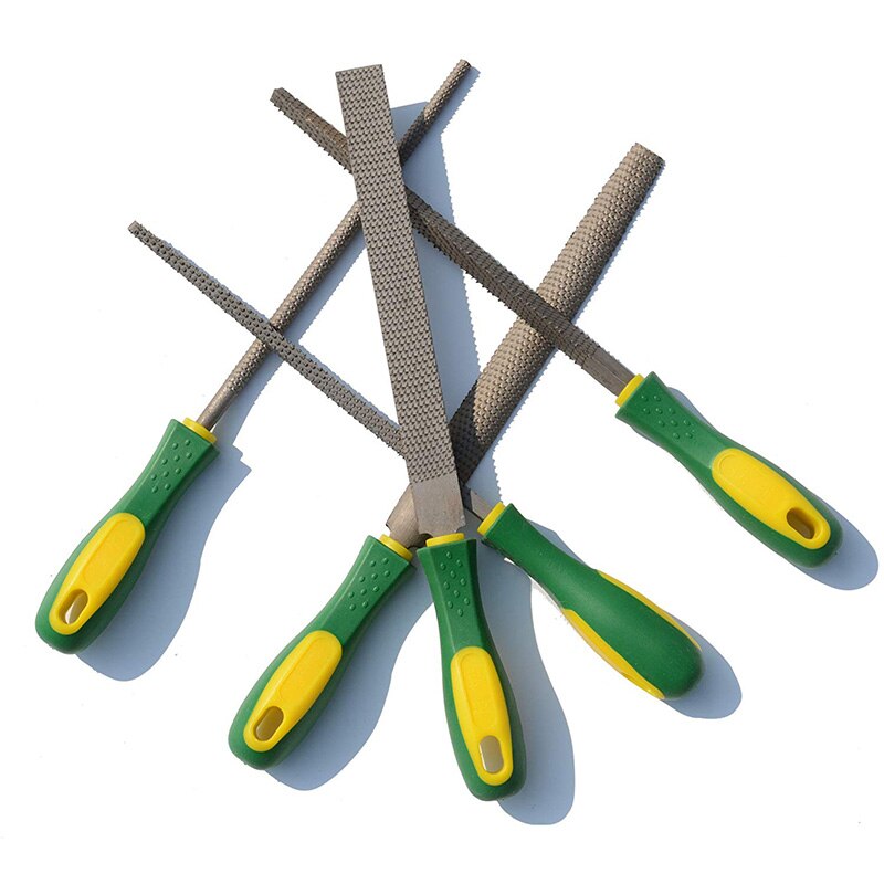 High Carbon Steel Wood Rasp 8 Inch Hand File, Plastic Non-Slip Handle 5 Pieces Rasp Set. (Wood Rasp)