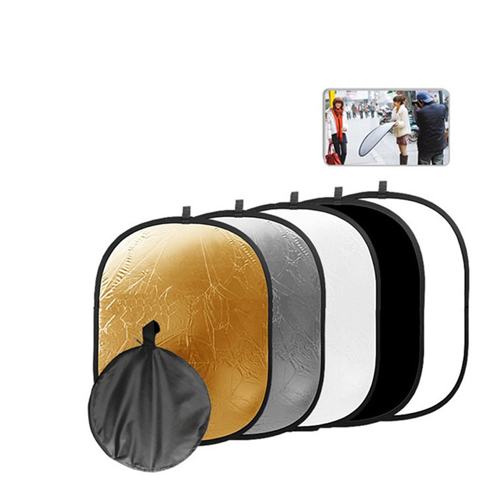 60x90cm Foldable Reflector 5 in 1 Multi Disc Photography Studio Photo Oval Collapsible Light Reflector 24*35 inch Portable