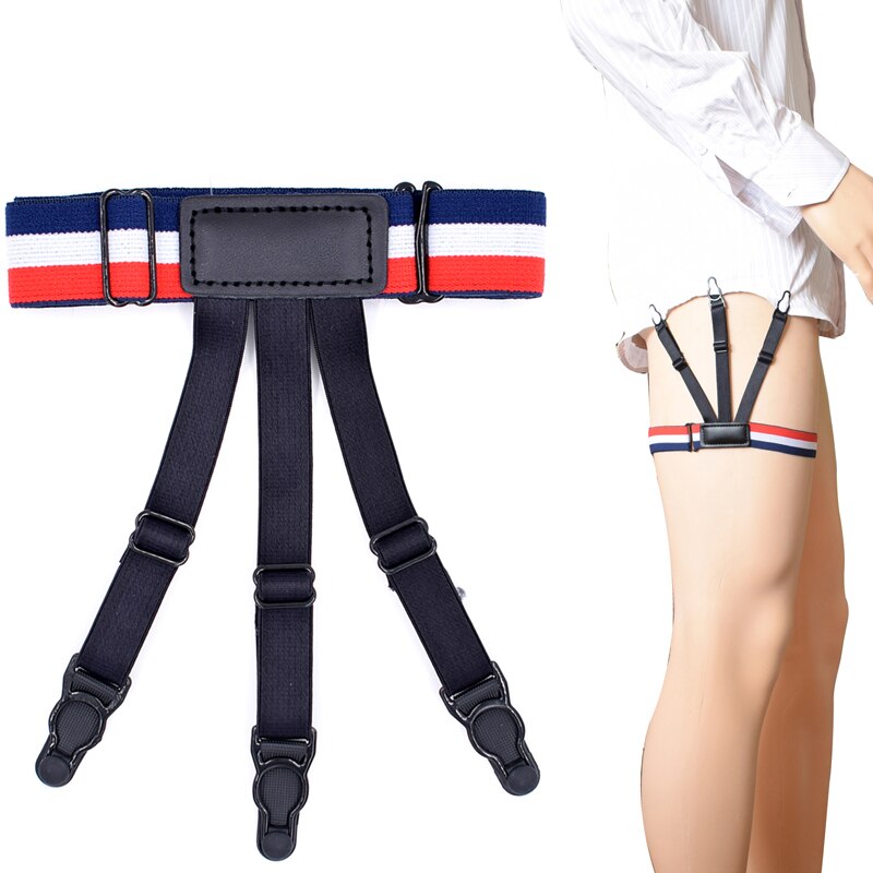 Women Shirt Garters Elastic Nylon Shirt Clip adjustable Clip de camisa Shirt Stays Garters Holders Resistance 1pair 5colors