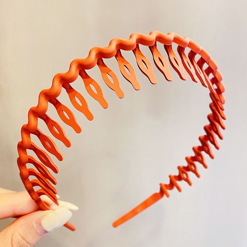Diademas mate simples con ondas coloridas para mujer, aros para el cabello gruesos, diadema dulce, accesorios para el cabello a la: Gris