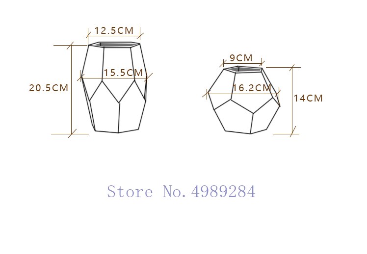 Geometrisk spegel skarv glas vas modernt hem vardagsrum skrivbord blomma arrangemang tillbehör dekorativa prydnader