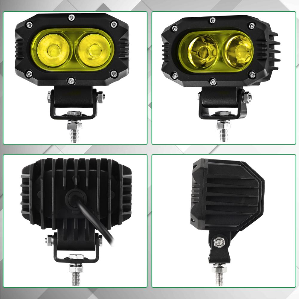 BraveWay 4&quot; Super Bright Offroad LED Work Light Bar Spot Flood Beam DRL 4x4 LED Fog Yellow Light ATV LED Bar For Lada Truck Car