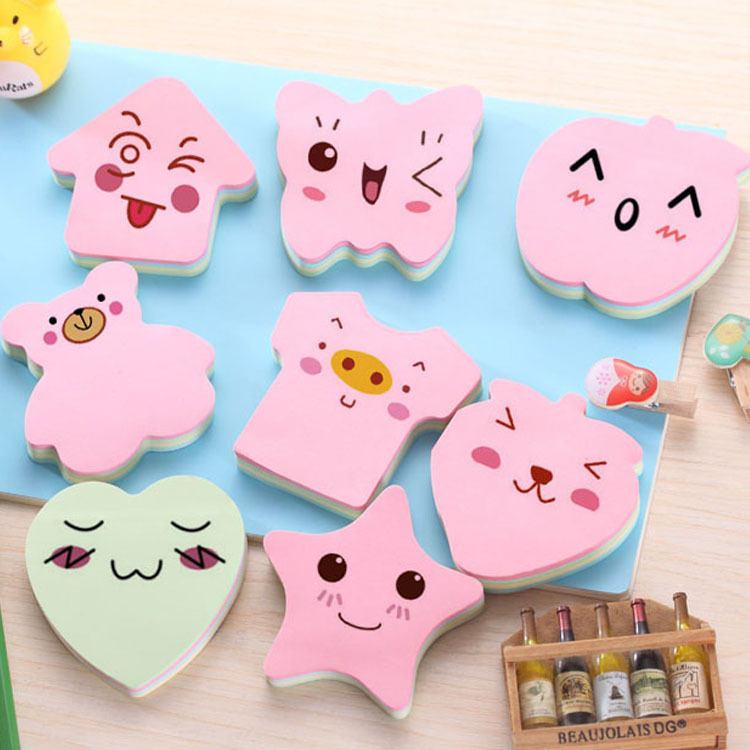 cute kawaii novelty memo pad sticky Notepaper note star love heart house butterfly bear sticker office school supplies