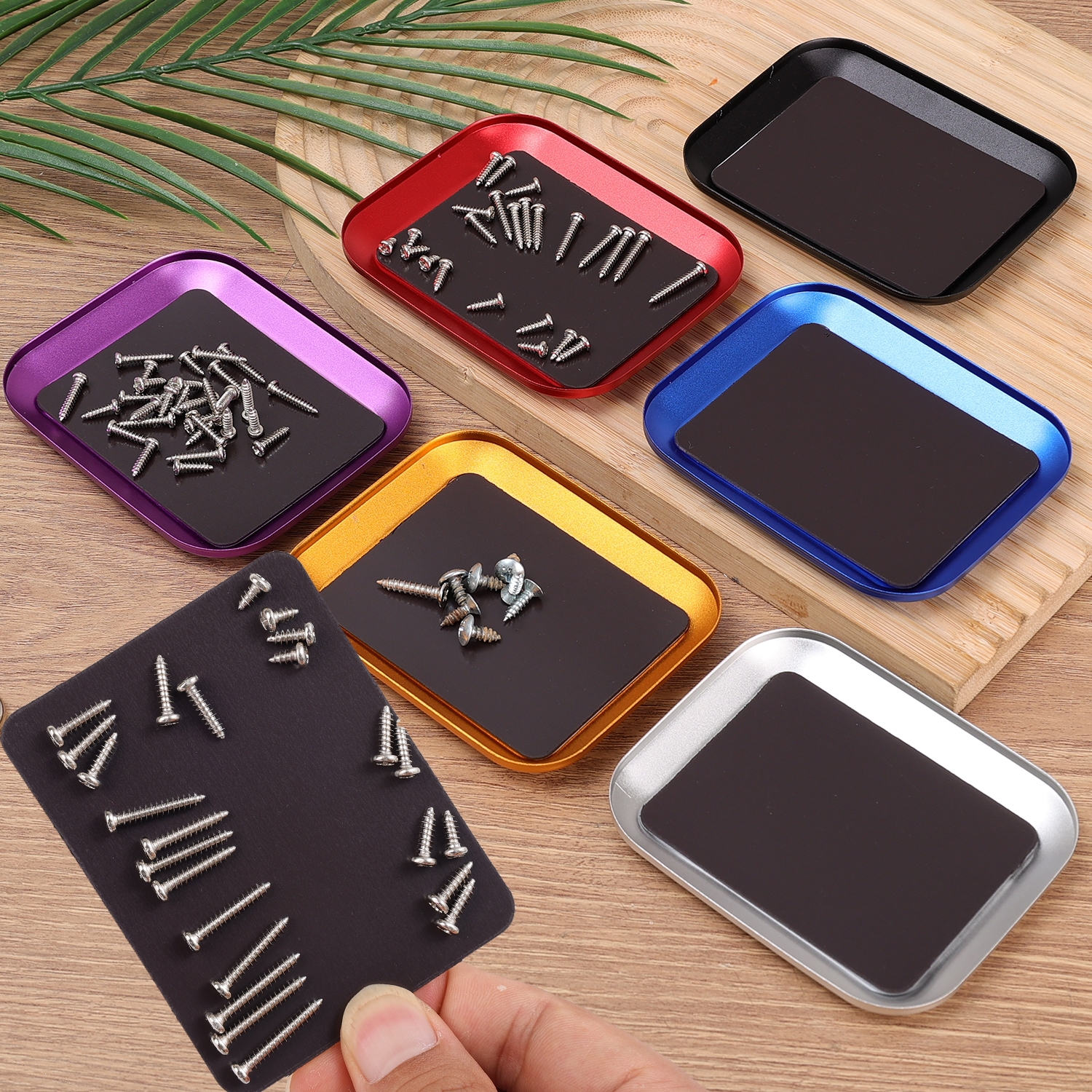 Set Di Vassoi Magnetici Per Parti, 3 Vassoi Portautensili Pieghevoli In Silicone Di Diverse Dimensioni Per Bulloni Viti Dadi~p130092953 - Foto 3