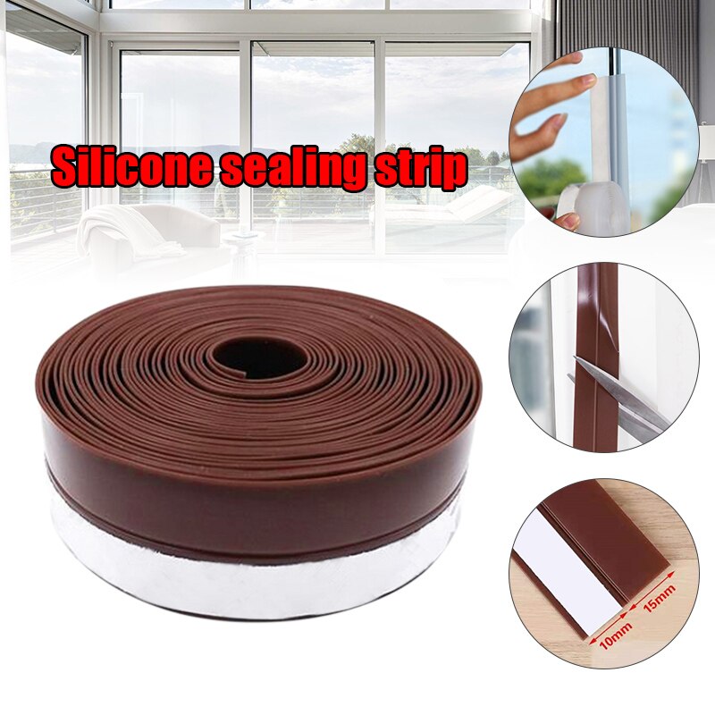 25mm Silicone Self Adhesive Door Seal Strip Weather Stripping Silicone Bottom Door Seal Soundproof Doors and Windows 201