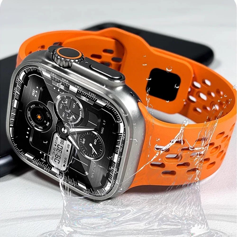 Correa de silicona para Apple Watch Correa 46mm 45mm 41mm 44mm 49mm 40mm 42mm pulsera Correa para Iwatch Series 10 9 8 7 6 5 SE Ultra 2