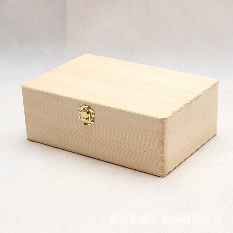 Wooden storage box wood color scottish pine rectangular flip solid wood box handmade craft jewelry box MJ1107
