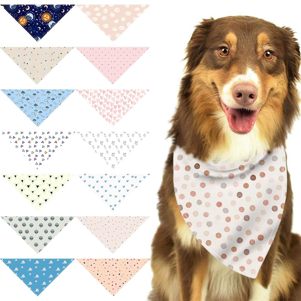Collier bandana ajustable à 15 styles pour chiot, chat, chien, motifs géométriques, foulard