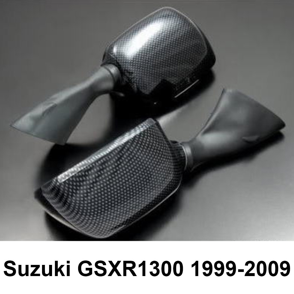 2x Black Carbon Fiber Rear View Side Spiegels Voor Suzuki Hayabusa Gsxr 600 750 1000 1300 1999