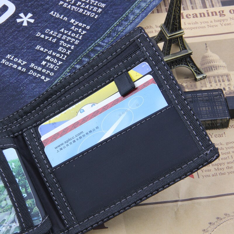 Causal Men's Canvas Wallet Short Men Wallets Teenagers Zipper Coin Purse Credit Bank Card Case Holder