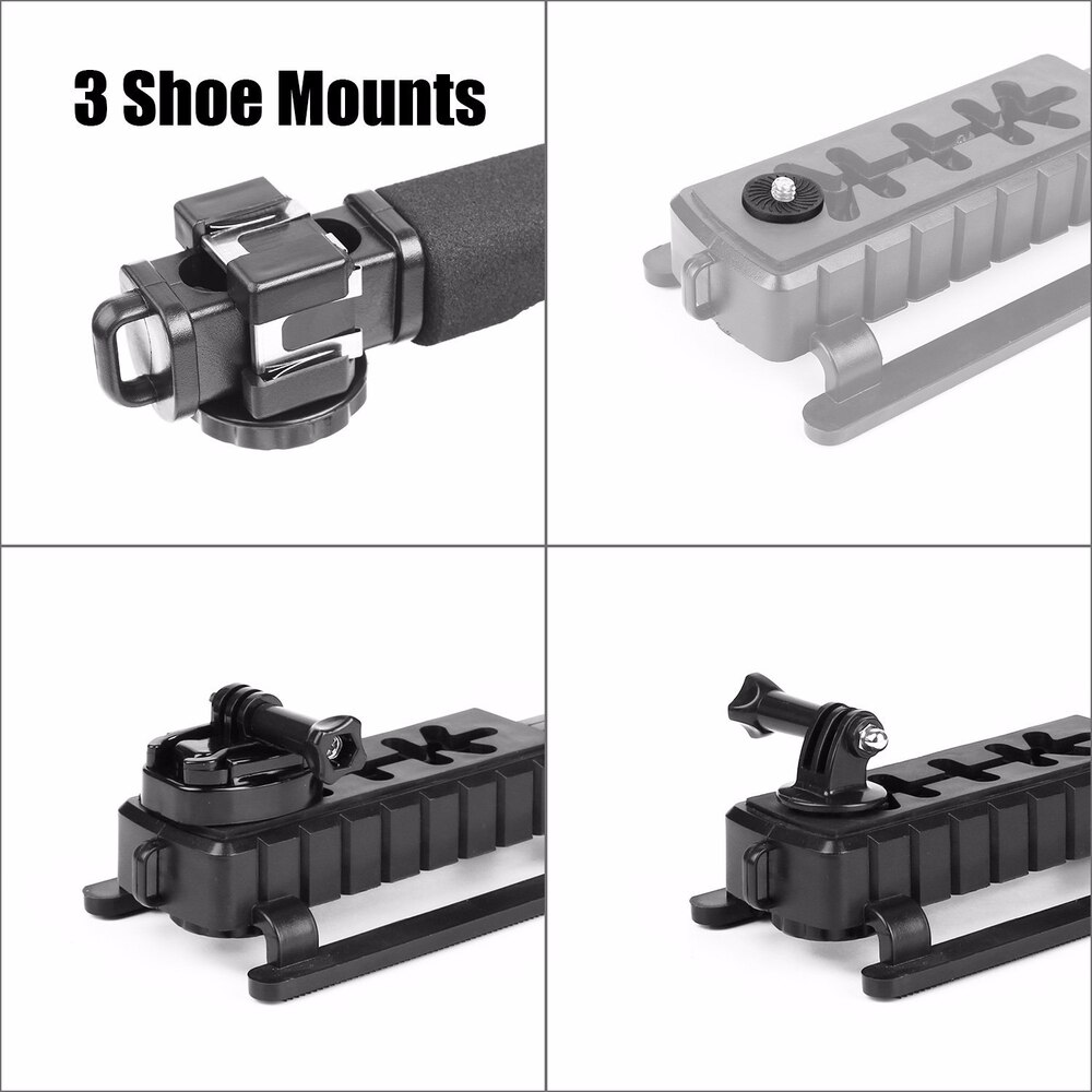 Pro Camera Stabilizer Triple Shoe Mount Video Holder Video Grip Flash Bracket Mount Adapter For Gopro Nikon DSLR SLR iPhone X 8