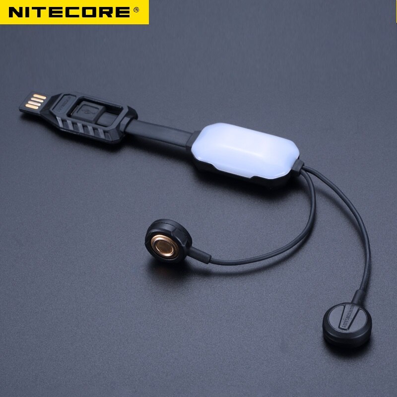 NITECORE-cargador USB portátil LC10 para exteriores, magnético, para cilíndrico, batería de ion de litio recargable, 1A MAX DC 5V, con sensor de luz