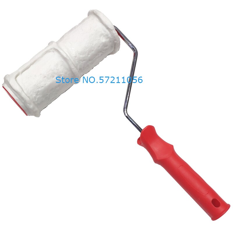 Brick Pattern Paint Roller 8 Inch Brush Handle Rubber Embossing Art Construction Tool Home DIY Paint Roller Wall Decoration
