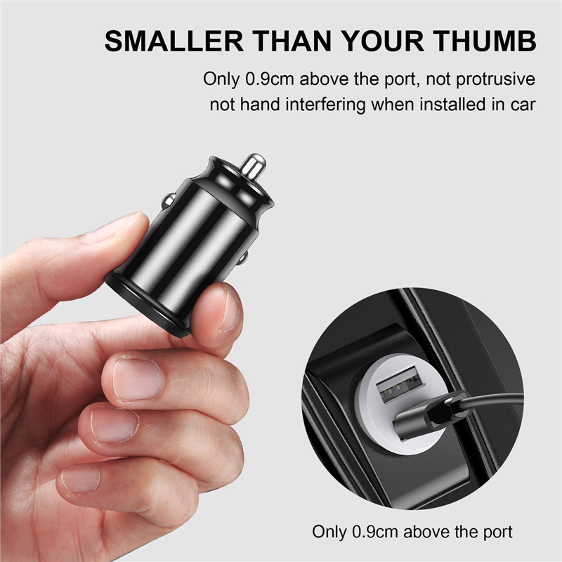 Lovebay Mini Car Charger Adapter Dual USB Ports 3.1A Fast Grain Charger For Mobile Phone Tablet GPS Car Charging for iPhone 11