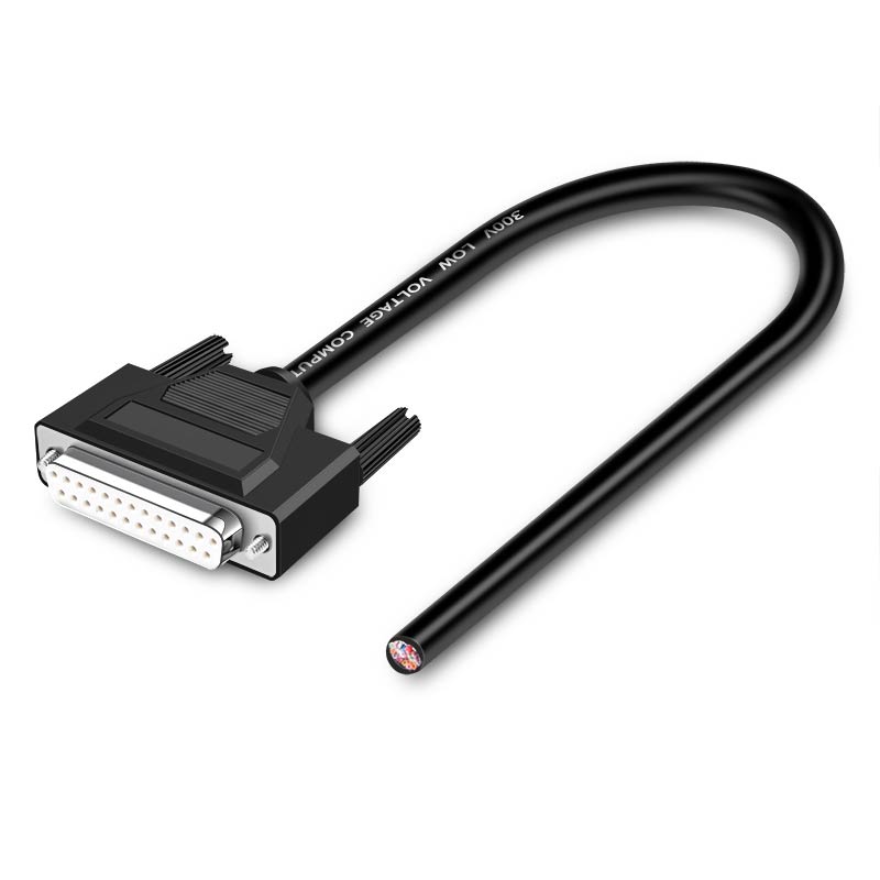 DB9 DB15 DB25 Connector Cable 24AWG 9/15/25 Pin Soldering-free Signal Line Male Female RS232 Serial Port Plug Shielded Data Wire: green / 50-79Pcs