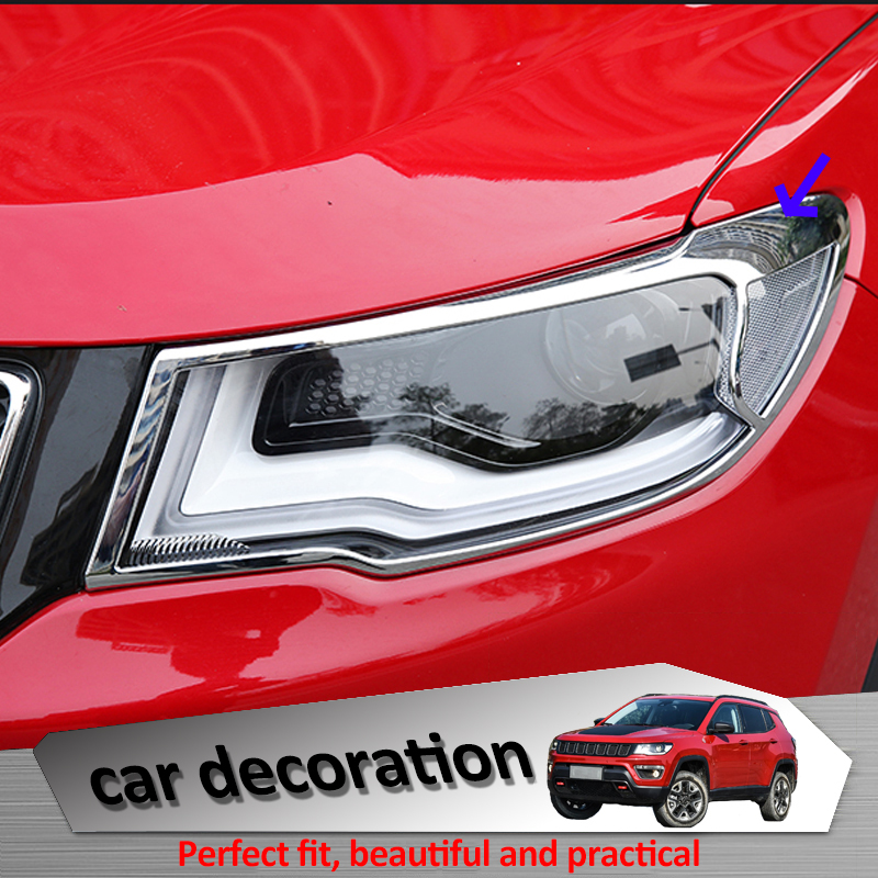 Loyalty for Jeep Compass ABS Chrome Front Light Lamp Headlight Cover Trim Decoration Car Accessories Auto Styling