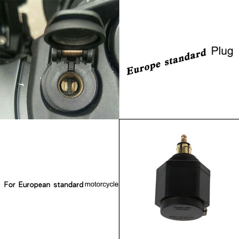 Hella Din Plug 12V Motorfiets 2.1A Dual Usb Charger Met Led Voltmeter Power Adapter Voor Bmw Triumph Ducati Motor