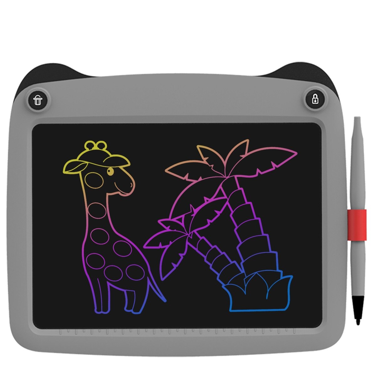 Enotepad LCD Writing Tablet - 9-Inch Digital Drawing Board - Rechargeable Message Board with Stylus Pen: EP019C-GREY