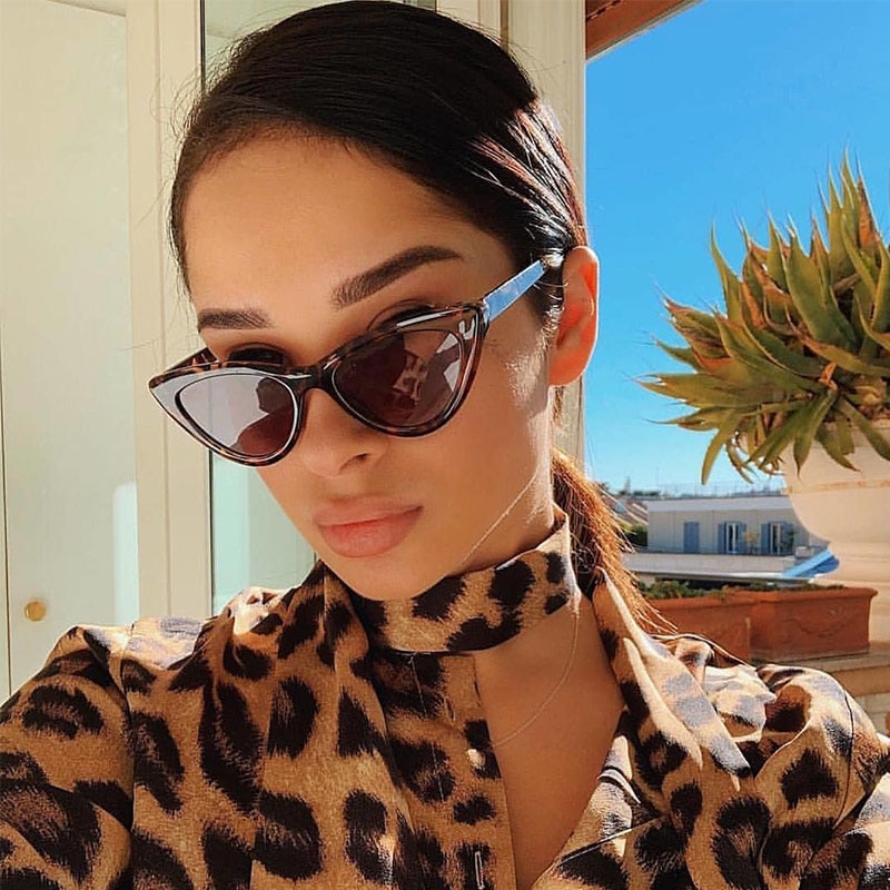 Cat Eye Sunglasses Women Vintage small glasses woman mirror Sunglasses Female Brand Retro