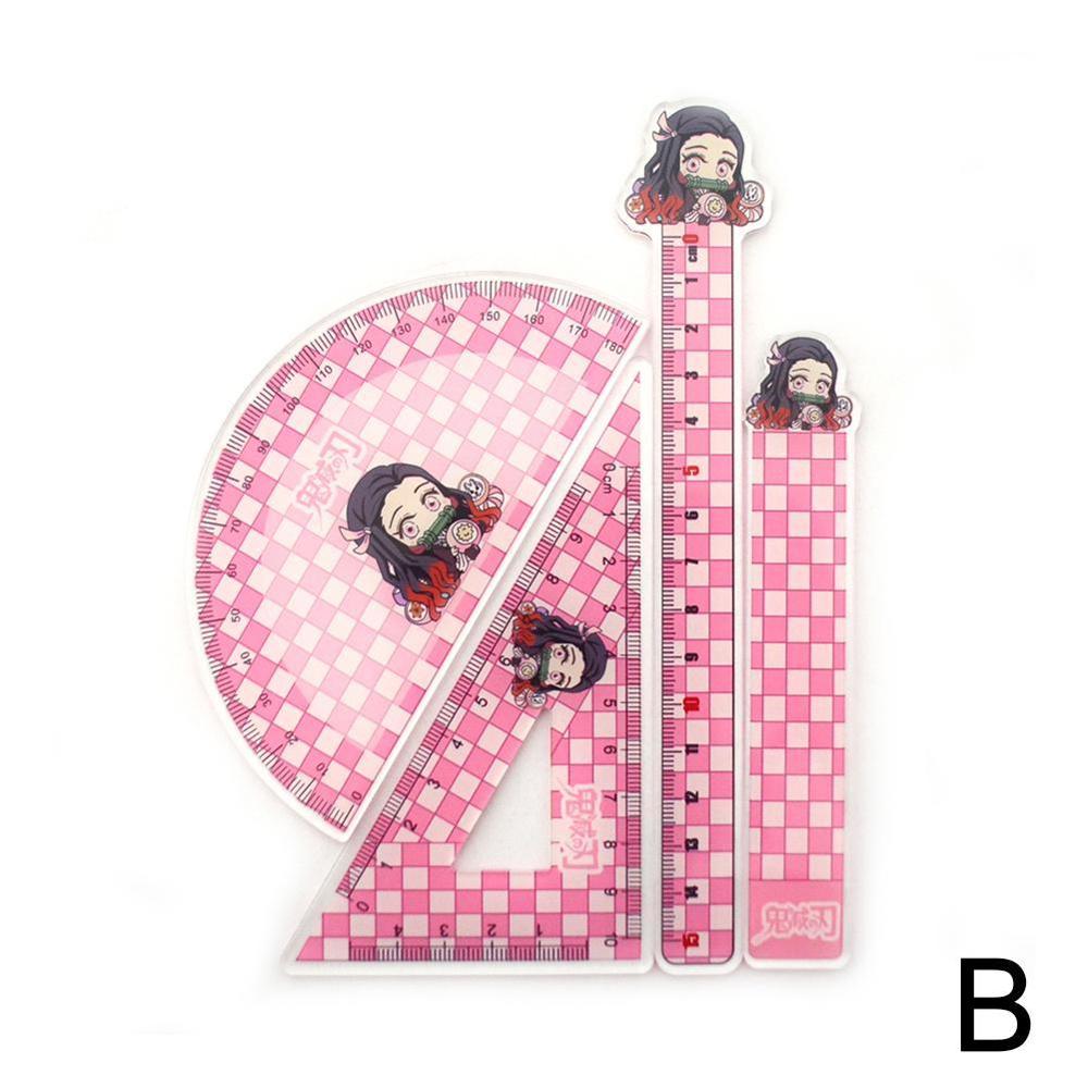 4pcs/ Set Of Art Painting Template Ruler Puzzle Stationery Children'S Ruler Stationery Cartoon Office Figure Drawing Suppli Q5W1: B
