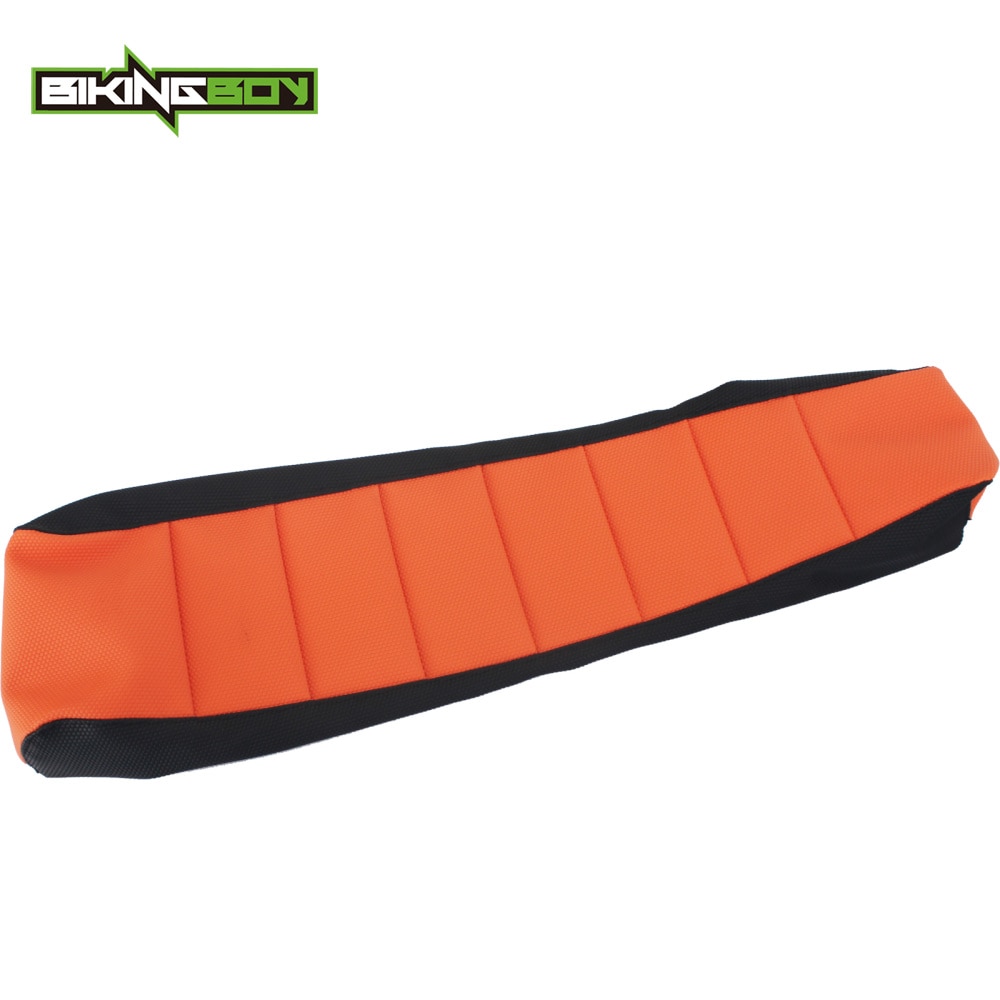 BIKINGBOY Orange Black Motorcycle MX Motocross Offroad Ribbed Gripper Soft Seat Cover for KTM SX 50 SX50 09 10 11 12 13 14