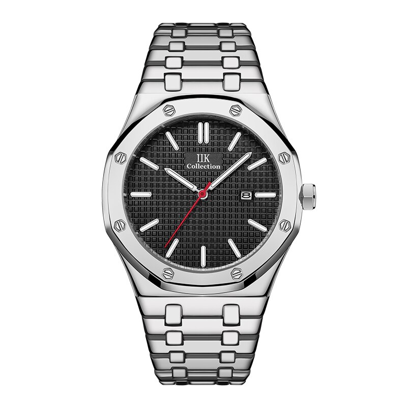 Trend Man Kalender Zakelijke Roestvrij Stalen Band Waterdicht Noctilucent Quartz Liefhebbers Horloge: AG1