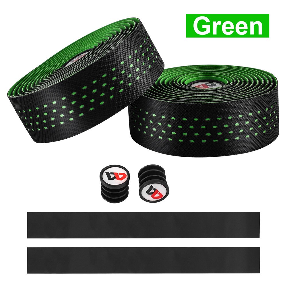 West cycling 2 stuks fietsstuurlint antislip lichtgewicht kleverig pu eva racefiets ademend fietsstuur grips fietsstuurlint: Een groene