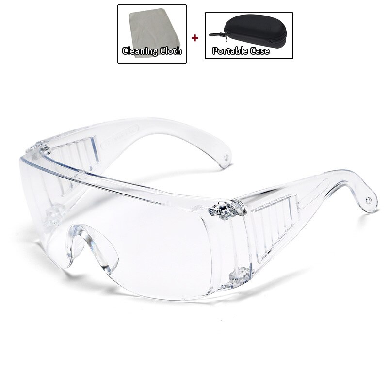 Gennemsigtige arbejdssikkerhedsbriller farve anti-støv stødsikker til laboratorie gør-det-selv arbejde ridning cs spil øjenbeskytter arbejdssikkerhedsbriller: Gennemsigtig