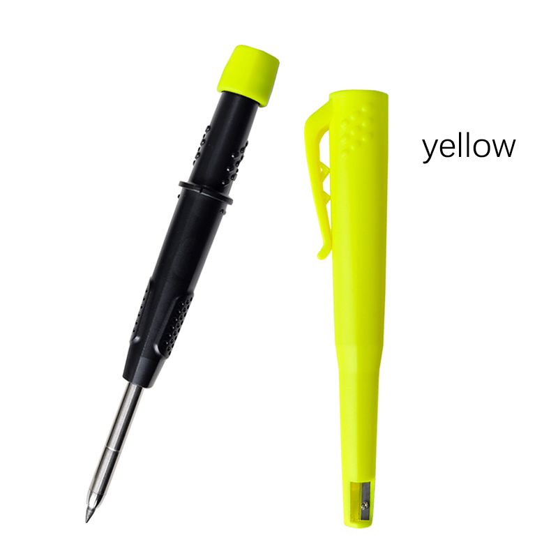 5 Colors 2.8mm Woodworking Automatic Pencil with Protective Cover Pencil Sharpener 2B Multi-Color Lead Deep Hole Marking Pen: black