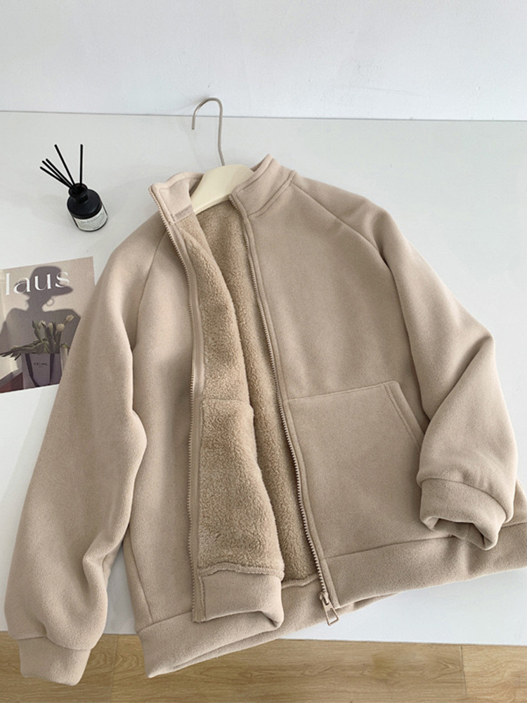 Polar Fleece Casual Jassen Jassen Tops Losse Warme Sweatshirt Basis Casaco Koreaanse Chaquetas Abrigos Mode Vrouwen Jaqueta
