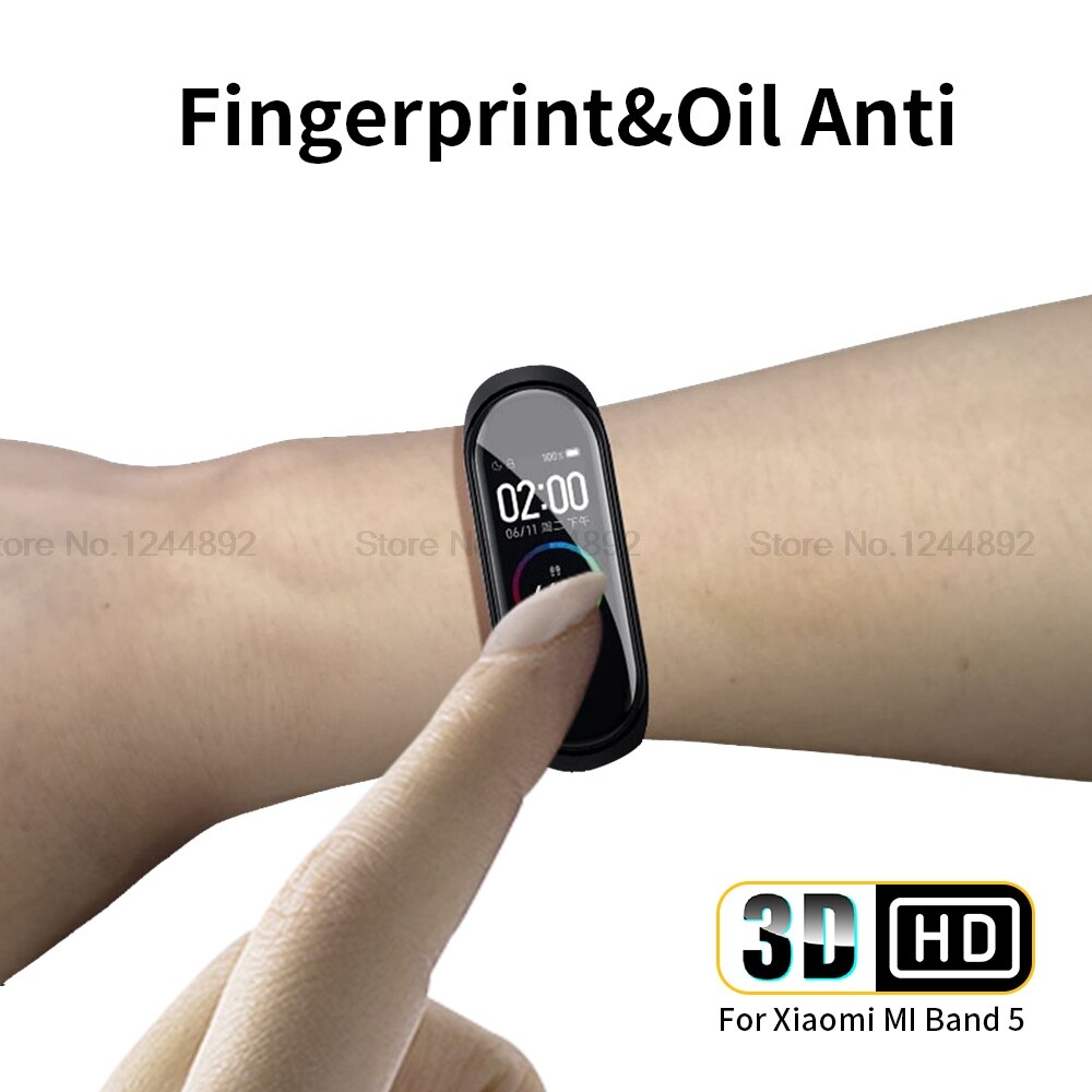 3D Beschermende Glas Voor Xiaomi Mi Band 5 Gehard Glas Voor Xiaomi Mi Band 5 Mi Band 5 Volledige Gebogen screen Protector Voor Mi Band5