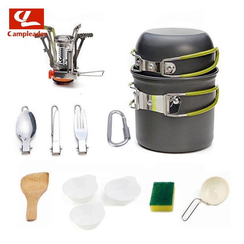 Outdoor supplies camping picnic cooker set portable 1-2 people picnic stove cooker set