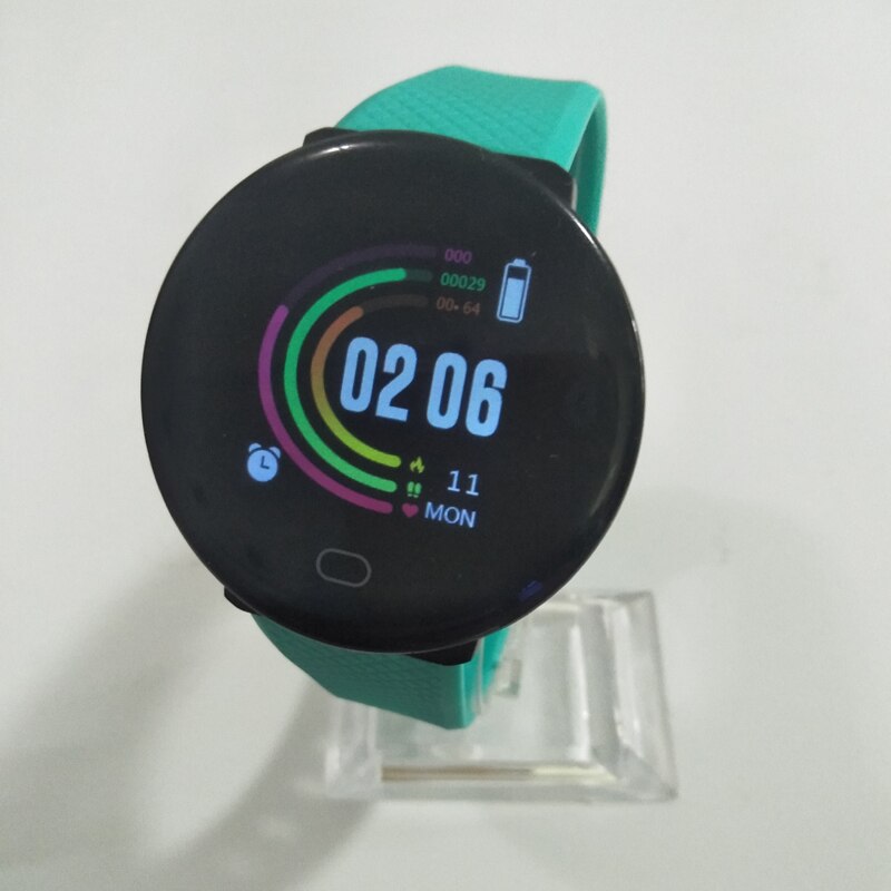 Pulseira de fitness mulheres homens ip67 à prova dip67 água 1.3 screen tela eletrônica fitness rastreador saúde coração relógio banda inteligente para android ios: Green