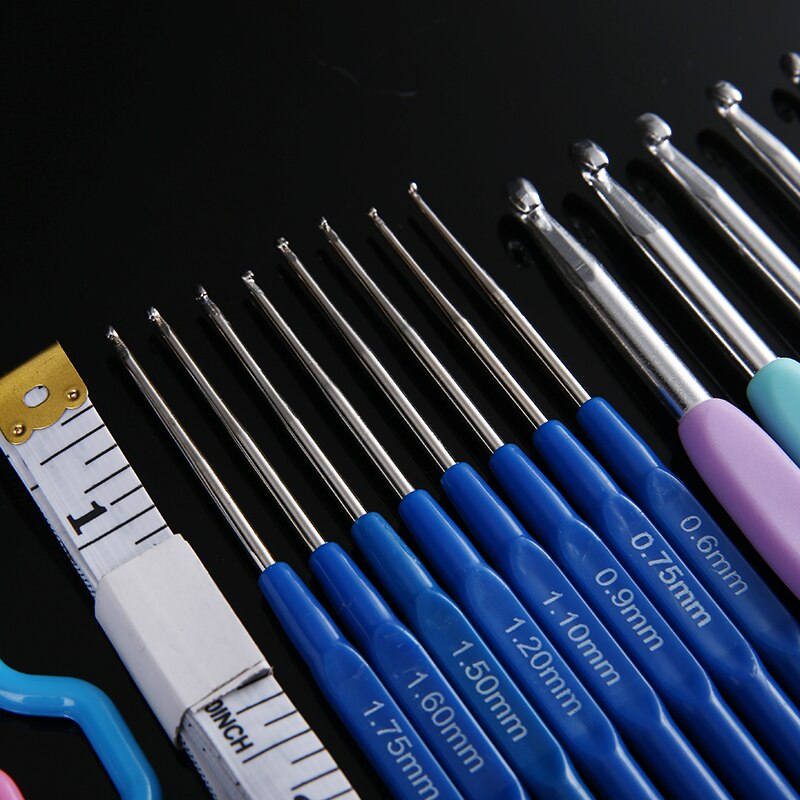 57pcs Crochet Hooks Needles Knit Kit Stitches Knitting Craft with Case Crochet Set Yarn Hook Stitch Weave