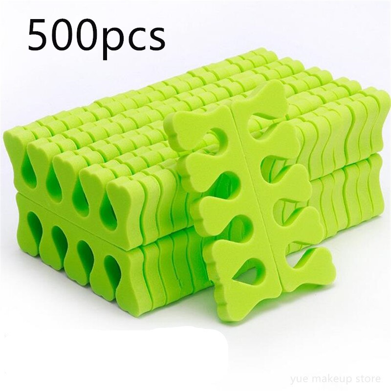 100/200/500pcs Soft Foam Pedicure Toe Separators Nail Art Finger Separators Toe Stretcher For Toe & Finger 20#: 500pcs green
