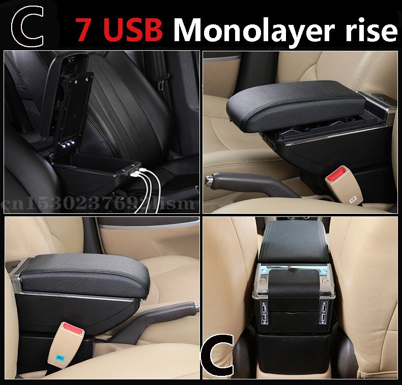 Für Opel Astra Armlehne Kasten Opel Astra J Universal- Auto Zentrale Armlehne Lagerung Kasten Tasse Halfter Aschenbecher Änderung Zubehör: C   Schwarz Linie
