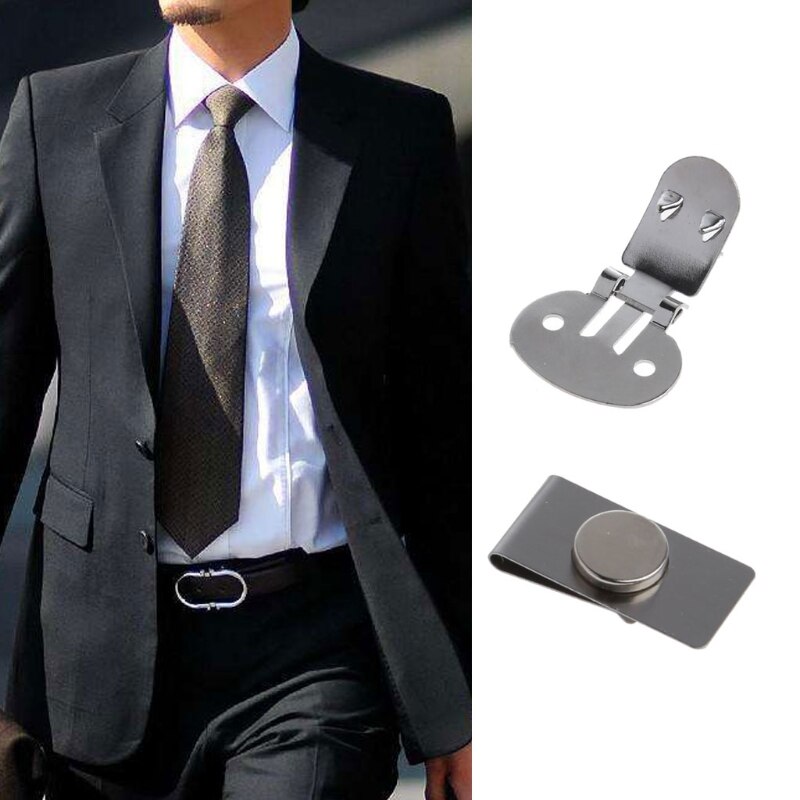 Praktisk magnetisk #39 usynlig jakkesæt til mænd i rustfrit stål magnetisk reversnål holder slipset på plads